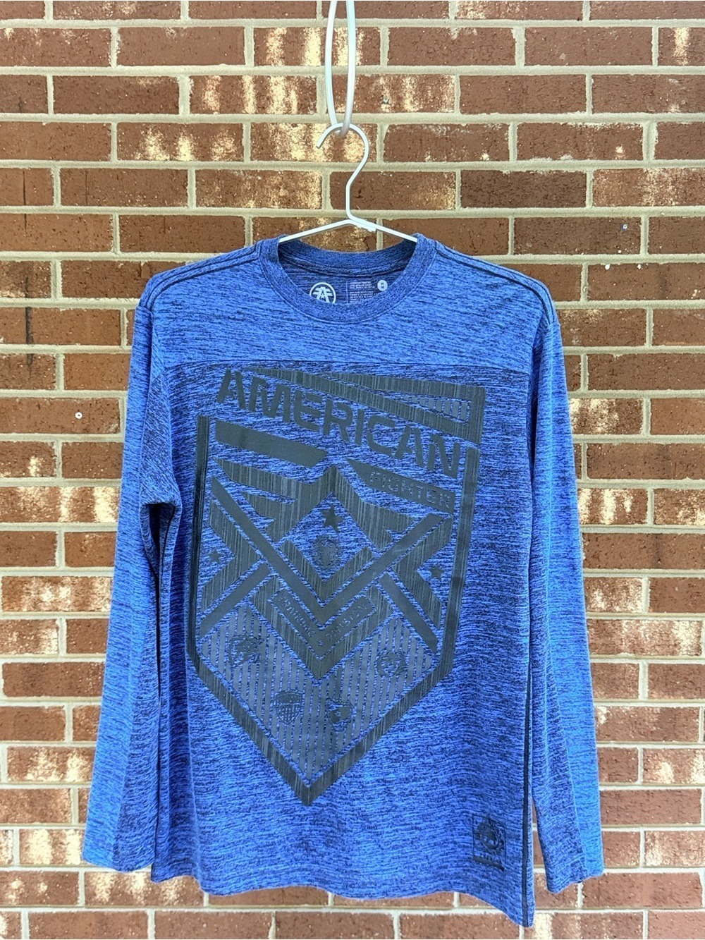 American Fighter Long Sleeve Tee Men's Medium Blue Black